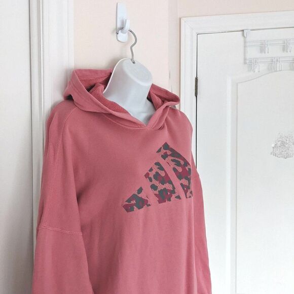 ADIDAS pink logo long hoodie pastel pink XS K1 - Picture 13 of 14